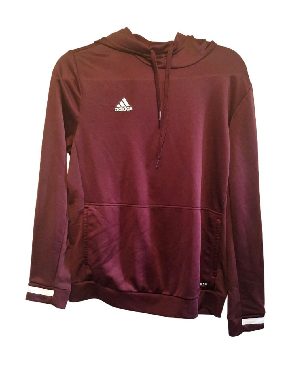 Adidas Aeroready Maroon Hoodie Large Lightweight Sweatshirt With Pockets